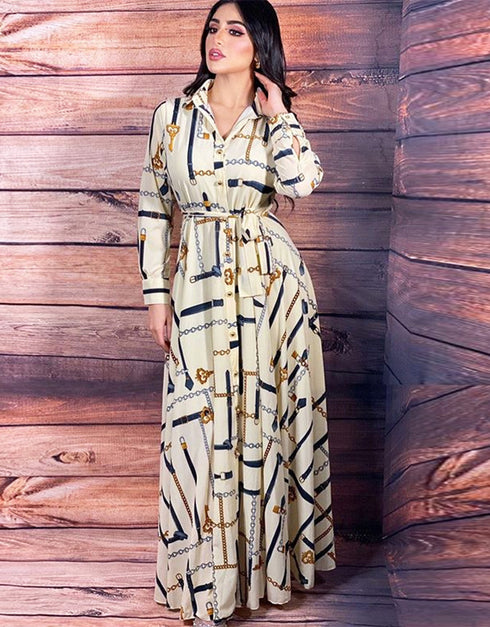 Modest Arabic Long Shirt With Full Sleeves Dress for Women
